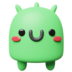 green fictive monster in 3d render design.