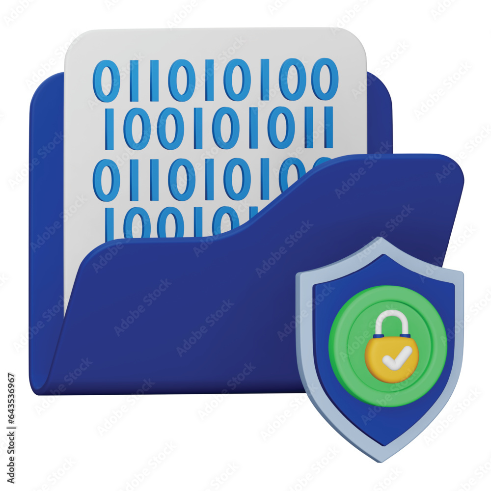 Poster data encryption 3d rendering isometric icon.