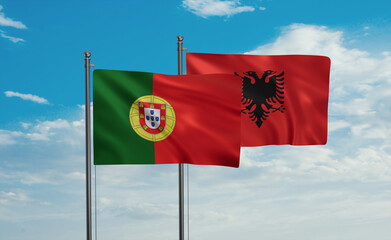 Portugal and Albania national flag