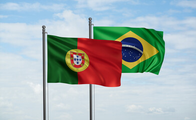 Brazil and Portugal flag