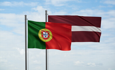 Latvia and Portugal flag