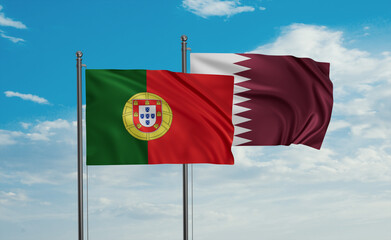 Qatar and Portugal flag