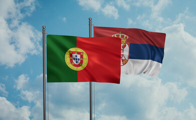Serbia and Portugal flag