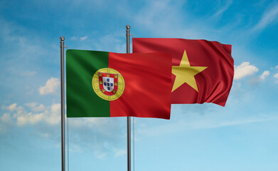 Vietnam and Portugal flag