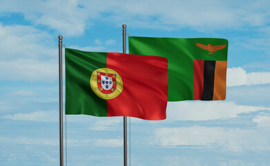 Zambia and Portugal flag