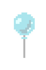 blue ballon birthday party pixel art