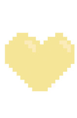 yellow pixel heart