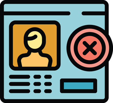 Page web icon outline vector. Social profile. Business service color flat