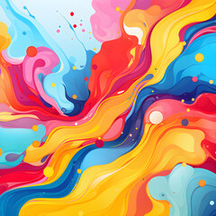 Abstract colorful background with splashes, Rainbow splashes dye, Colorful Wallpaper, Seven color - AI Generative