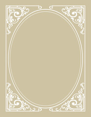 Golden on a gray background blank, template, decorative frame, diploma design, congratulations, photographs, menu title page for a cafe or restaurant and other purposes