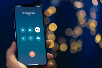 Incoming call screen from Christmas Sale, close up.