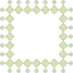 Vector illustration of Ukrainian ornament in ethnic style, identity, vyshyvanka, embroidery for print clothes, websites, banners. Background. Geometric design, border, copy space, frame