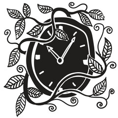 time continues to grow hand drawn vector illustration
