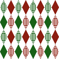 Fototapeta na wymiar Christmas and new year Argyle plaid. Scottish pattern in white, red and green rhombuses. Seamless dagger pattern vector background green red pattern for plaid fabric decoration