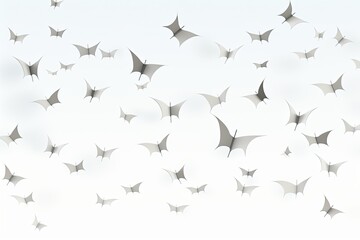 Fototapeta premium Flying bats flock on white background. Generative AI