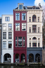 Obraz premium Classic tall houses in the Netherlands city of Utrecht