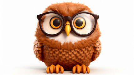 cute owl with glasses
