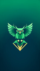 Creative logo with a owl, generative AI.