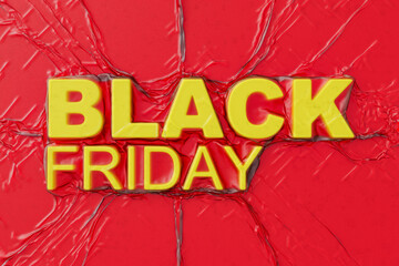 BLACK FRIDAY banner wrapped in plastic wrap