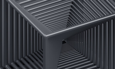 Abstract structure, dark background design, 3d render
