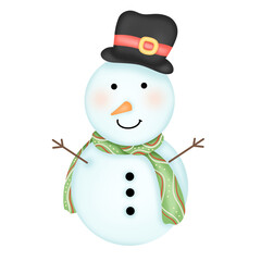 Happy Snowman Winter Drawing