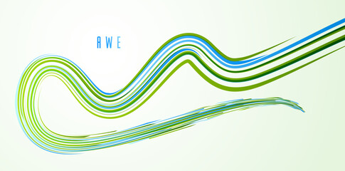 3D abstract dynamic lines in motion vector background, technology or science theme abstraction design element, futuristic template for ads or poster or cover.