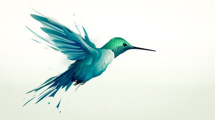 Minimalistic hummingbird logo, flat design, generative AI.