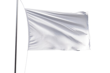 Fototapeta premium white flag on a transparent background, mockup 