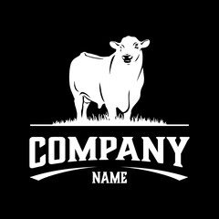 farm cow logo vector