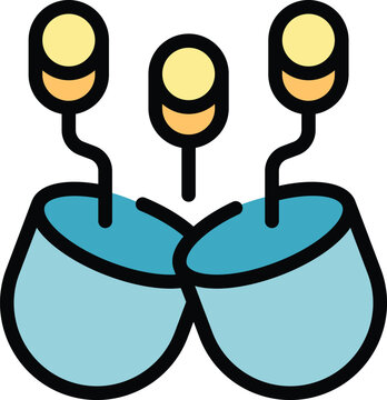 Enzymes capsule icon outline vector. Amino peptide. Structure chain color flat