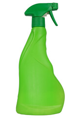 Plastic spray bottle. Green plastic sprayer.