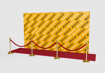 Step and Repeat Banner With Red Carpet Mockup