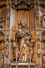 Our Lady cathedral, Antwerp, Belgium. Saint Vincent de Paul relief.