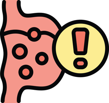 Full enzymes icon outline vector. Amino peptide. Structure chain color flat
