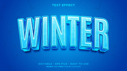 Blue winter 3d editable text effect
