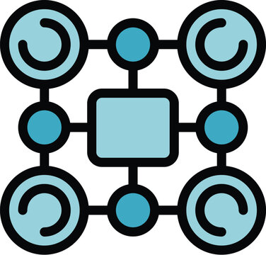 recommend clip art: Peptide formula icon outline vector. Amino protein. Chain structure color flat