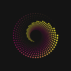 Pink and Yellow Spiral Dot Background