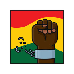 Juneteenth Freedom Day isolated vector illustration for Freedom Day on June 19