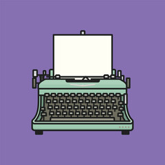 Retro typewriter vector illustration for Typewriting Day on June 23