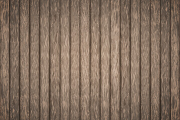 Wood background board dark brown. Vector