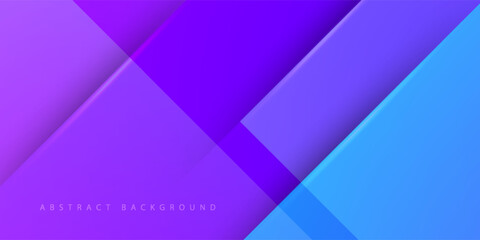 Abstract colorful purple and blue square overlap background. 3d look with shadow, stripe line pattern shapes composition with space for text. Eps10 vector