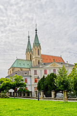 Fototapeta na wymiar Kromeriz city church including tower in Czech Republic Europe