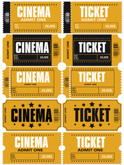 Ticket set icon for various events. EPS10 vector illustration