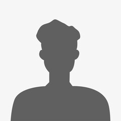 Vector flat illustration in gray color. Avatar, user profile, person icon, profile picture. Suitable for social media profiles, icons, screensavers and as a template.