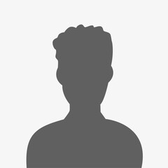 Vector flat illustration in gray color. Avatar, user profile, person icon, profile picture. Suitable for social media profiles, icons, screensavers and as a template.