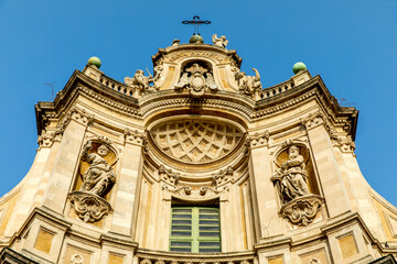 Maria dell'Elemosina church, better known as Collegiate church, Catania, Sicily (Italy). - obrazy, fototapety, plakaty