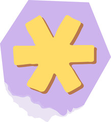 Asterisk cutout letter