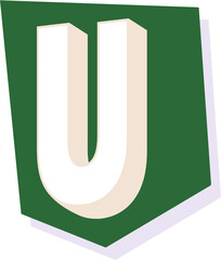 Cutout letter U