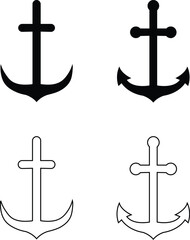 Ship anchor. boat anchor flat icon. Vector illustration.