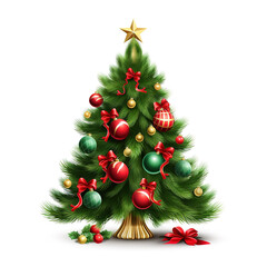 christmas tree isolated on white